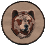 Jumbo 5-1/2 inch round embroidered Bear Patch WB animal collectible gift